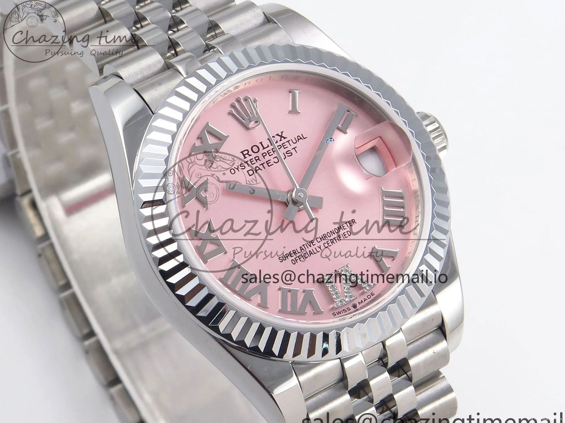 Best AAA Replica Sites StreetReady 1161 GMF Dial Jubilee DateJust Roman Edition 904L on 1:1 31 SS Pink Steel 278274 Bracelet Best A Diamonds 0107